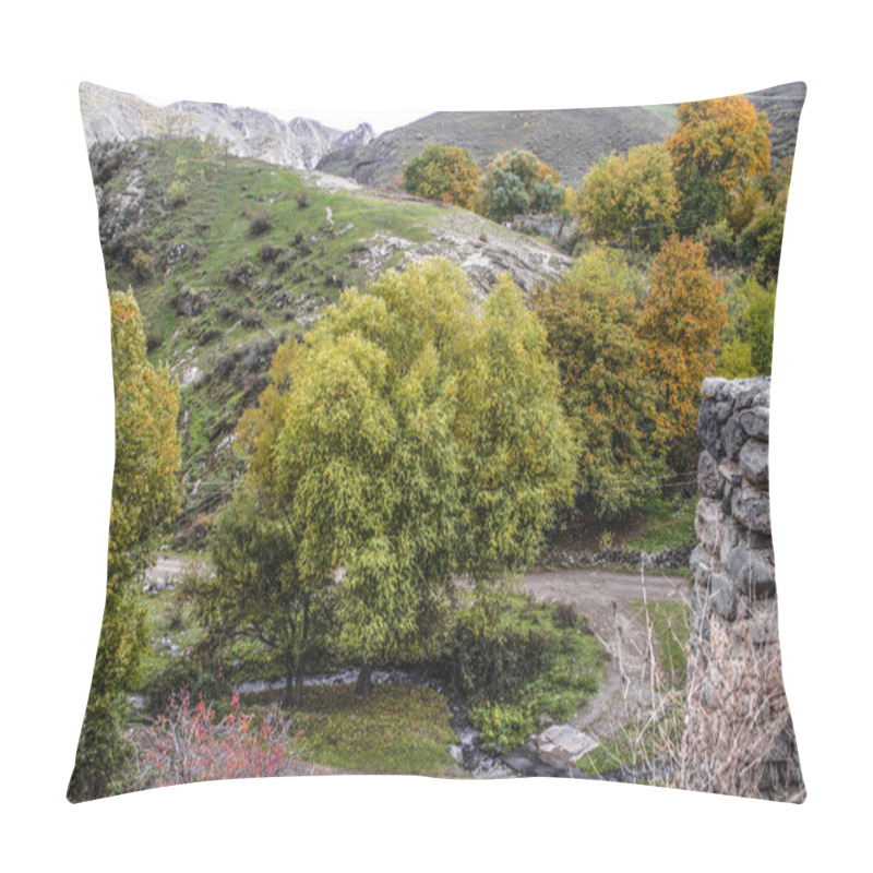 Personality  Small River Among The Trees In The Mountain Village Autumn Day Pillow Covers