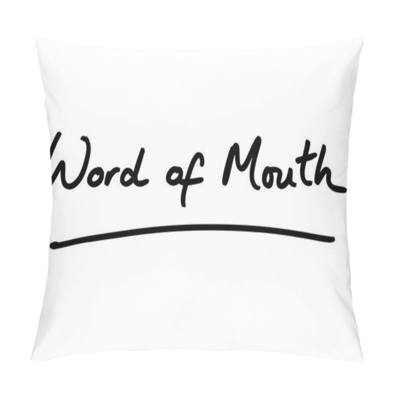 Personality  Word Of Mouth Handwritten On A White Background. Pillow Covers