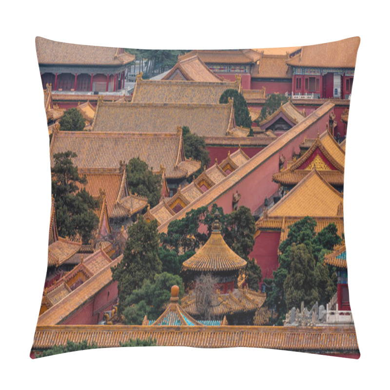 Personality  Yellow Roofs Forbidden City Taken From Jinshang Park. Beijing, China Pillow Covers