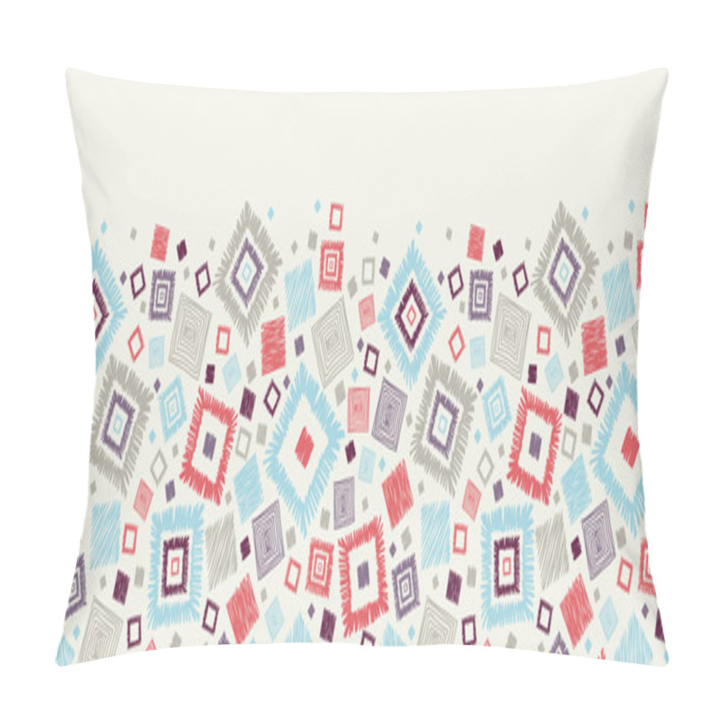 Personality  Textured Geometric Squares Horizontal Seamless Pattern Border Pillow Covers