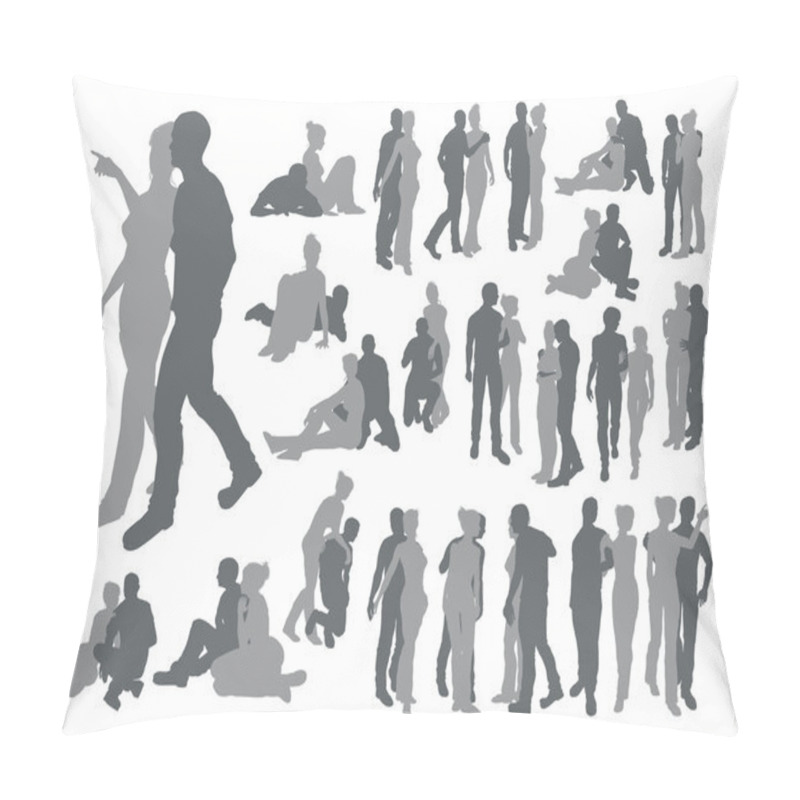 Personality  Highly Detailed Couple Silhouettes Pillow Covers