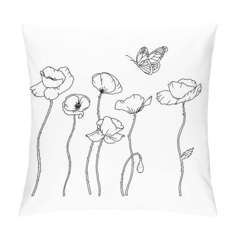 Personality  Poppy Flowers Pillow Covers