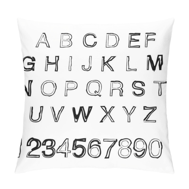 Personality  Illustration With Grunge Alphabet Pillow Covers