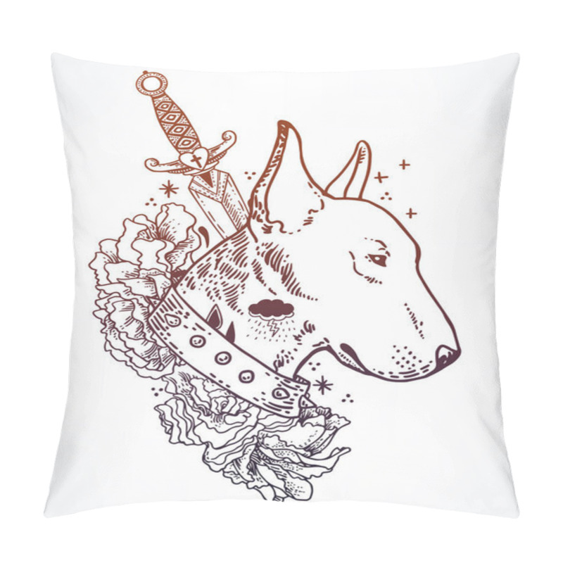 Personality  Head Of Bullterrier Mascot Pillow Covers