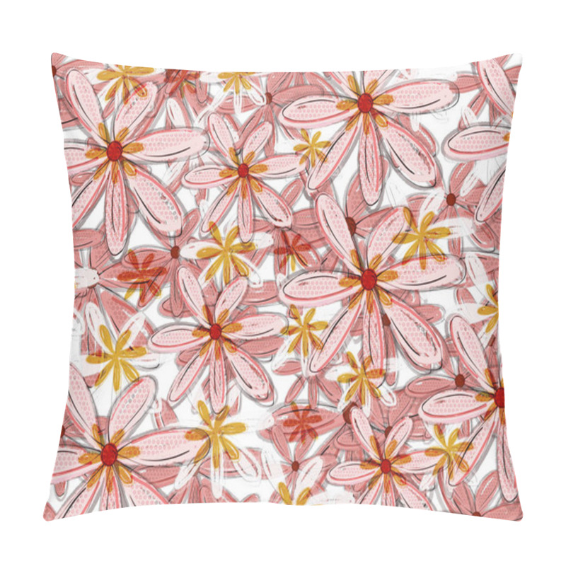 Personality  Pink And Orange Hawaiian Pattern Floral Backdrop Pillow Covers