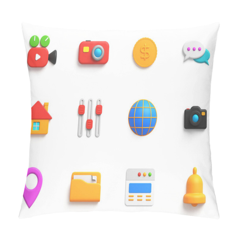 Personality  Social Icons 3D Universal Pack Trendy 2020 Style Isolated On White Background. Ui UX Icon Design Web And App Trend Pillow Covers