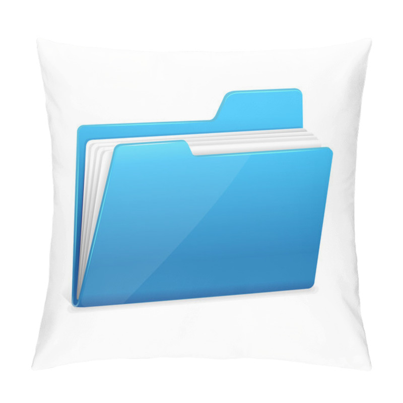 Personality  Blue File Folder With Documents Pillow Covers