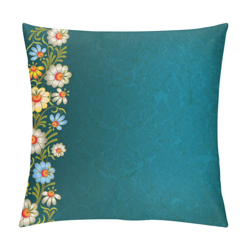 Personality  Abstract Grunge Background With Floral Ornament Pillow Covers