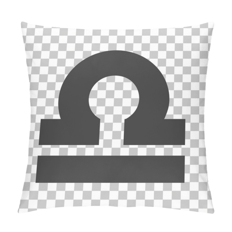 Personality  Libra Sign Illustration. Dark Gray Icon On Transparent Background. Pillow Covers