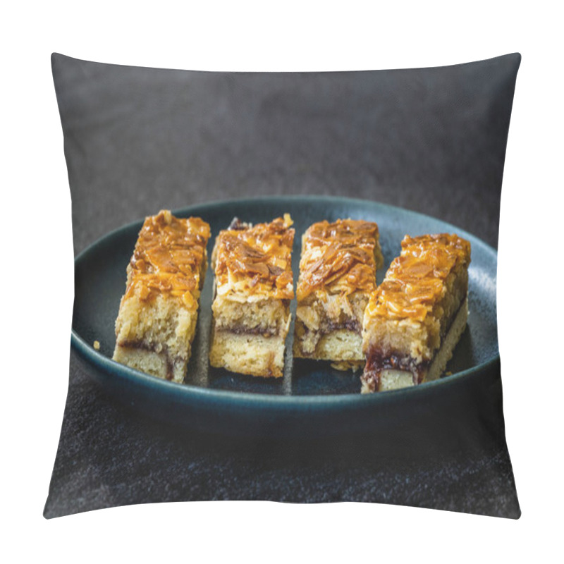 Personality  Scandinavian Dessert Swedish Tosca Cake Slices / Toscakaka. Traditional Food. Pillow Covers