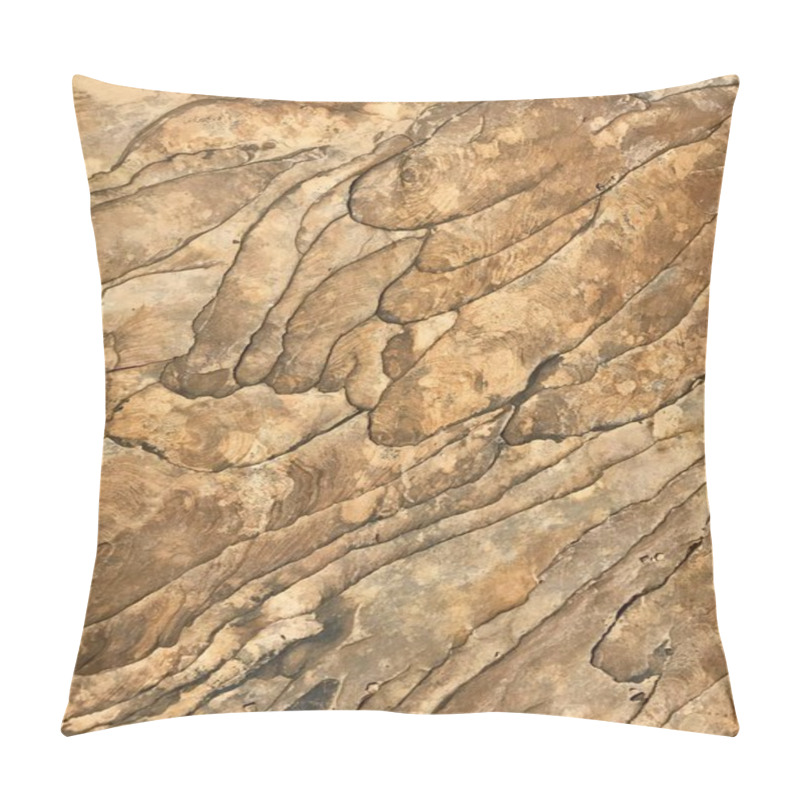 Personality  Close-up Of Textured Natural Stone With Intricate Patterns And Earthy Tones. Pillow Covers