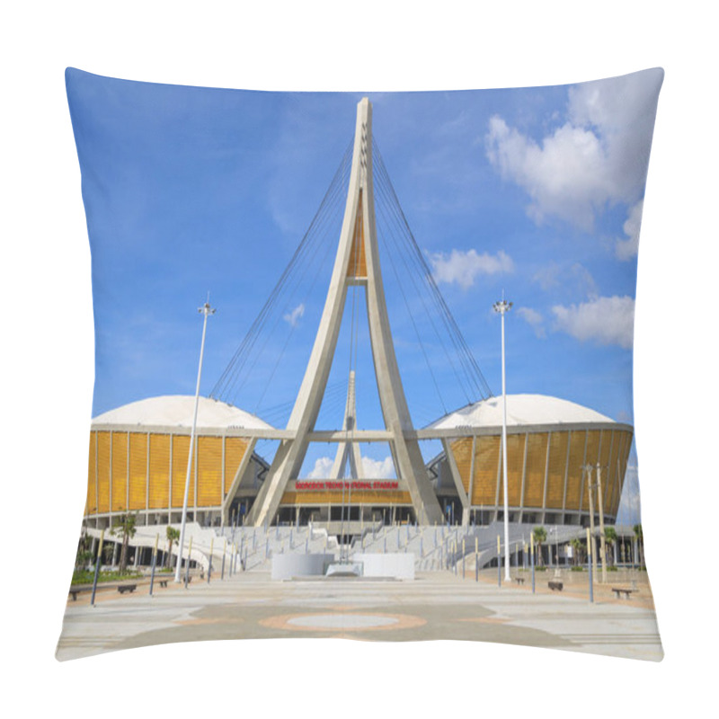 Personality  Phnom Penh, Cambodia - December 3, 2022: Exterior View Of The Morodok Techo National Stadium In Phnom Penh, Cambodia. Pillow Covers