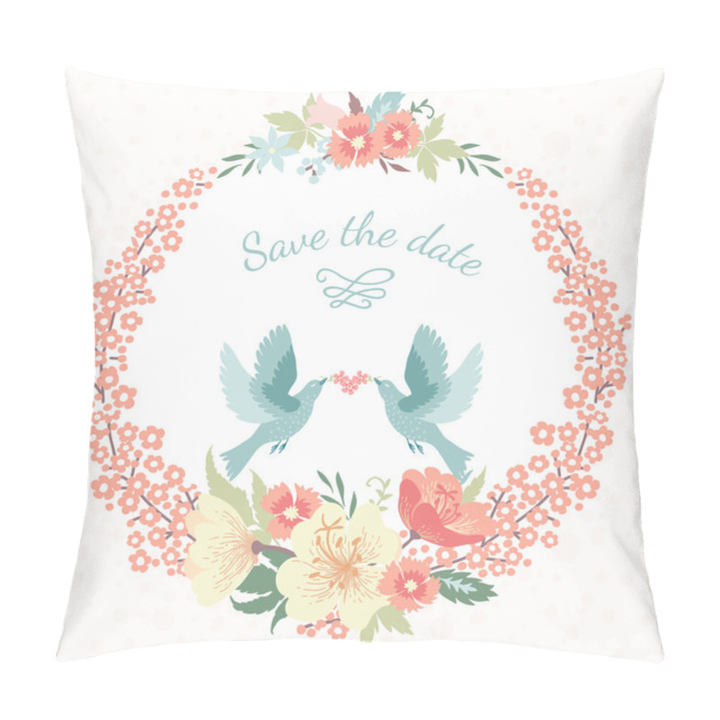 Personality  Frame With Birds And Flowers. Pillow Covers