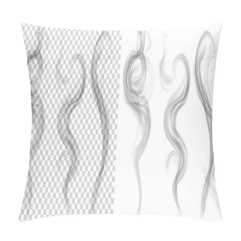 Personality  Set Of Translucent Gray Smoke. Transparency Only In Vector Forma Pillow Covers