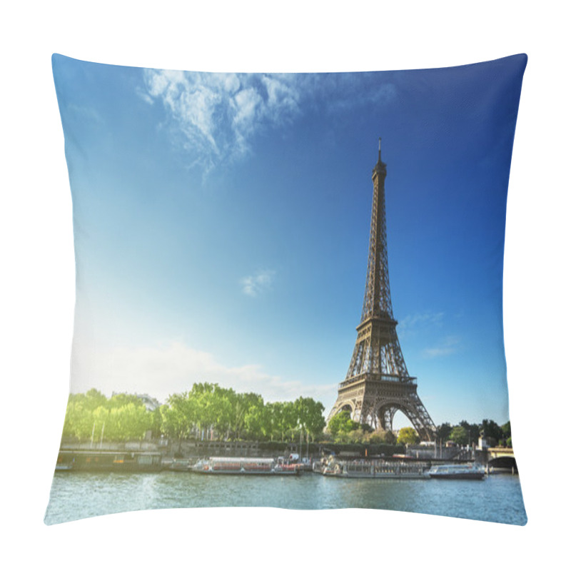 Personality  Seine In Paris With Eiffel Tower In Sunrise Time  Pillow Covers