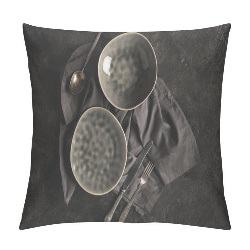 Personality  Ceramic Plates And Silverware Pillow Covers