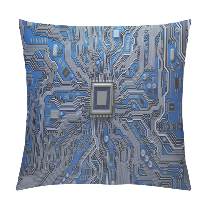 Personality  Computer Motherboard With CPU. Circuit Board System Chip With Co Pillow Covers