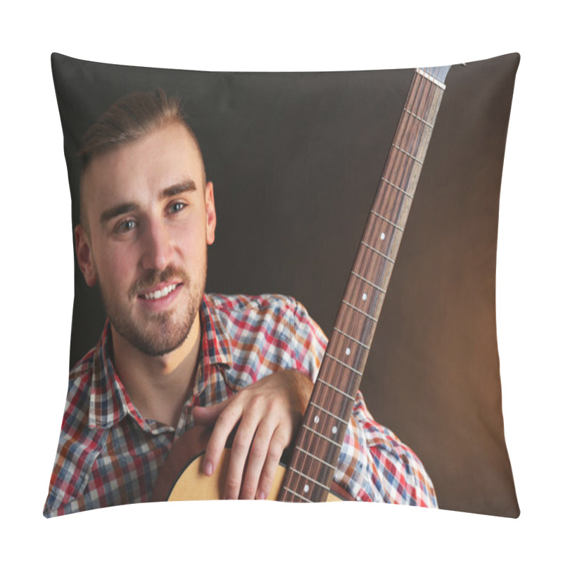 Personality  Young Man With Guitar Pillow Covers