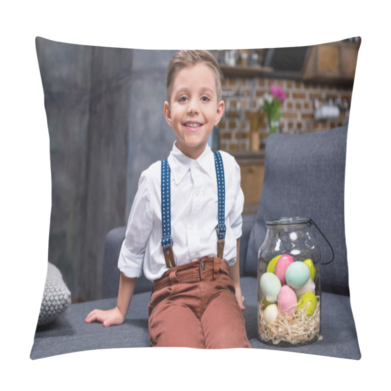 Personality  Little Boy With Easter Eggs Pillow Covers