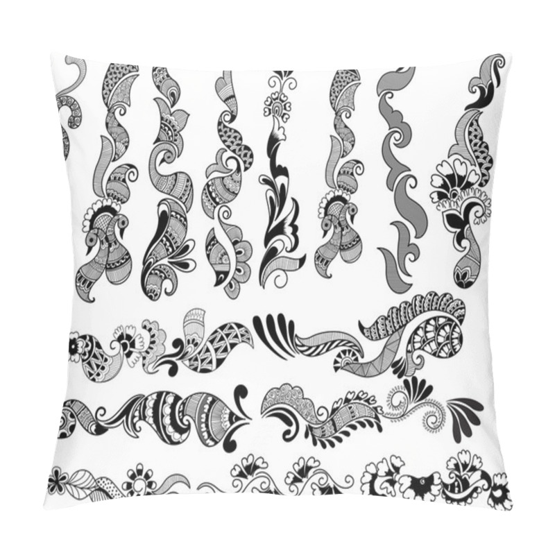 Personality  Celebration Henna Tattoos Design Illustration Pillow Covers