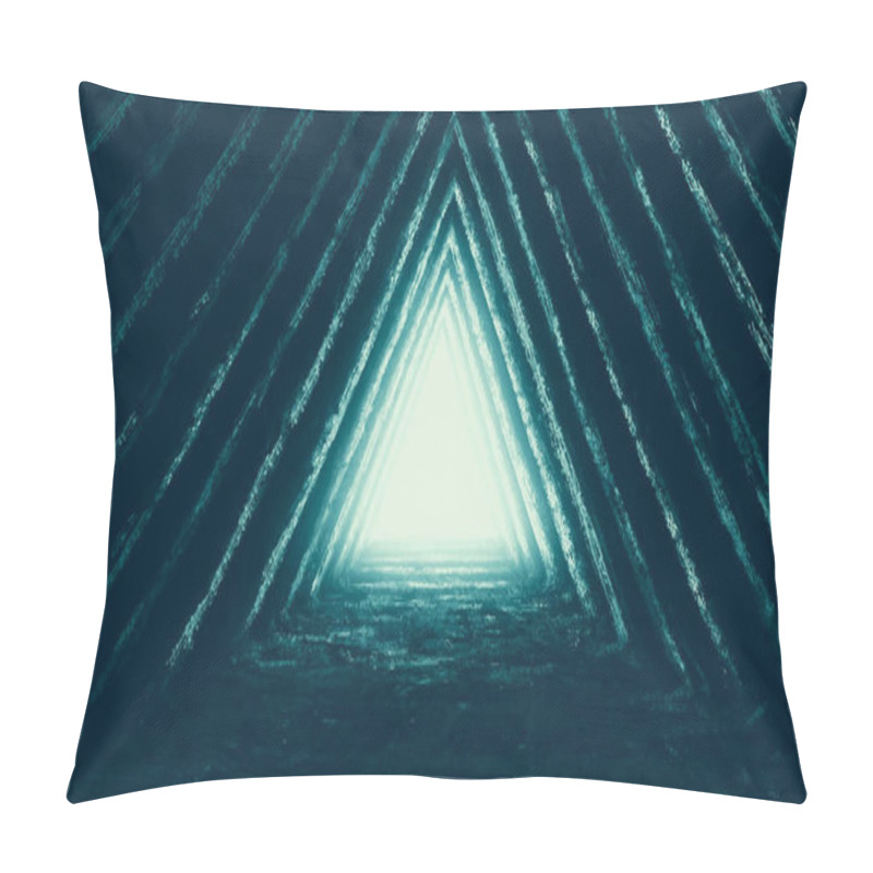 Personality  Unknown Temple Of Destiny Illustration. Drawing Illustration With Corridor Triangular Shape. Genre Of Fantasy. Pillow Covers