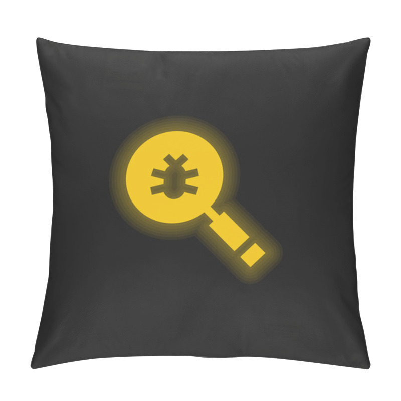 Personality  Antivirus Yellow Glowing Neon Icon Pillow Covers