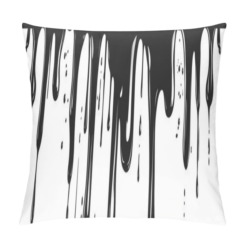 Personality  Bold Black And White Dripping Paint Illustration High Contrast Design Element Pillow Covers