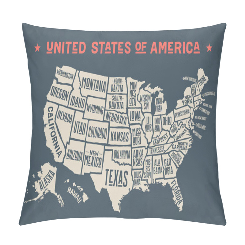 Personality  Map United States Of America  Pillow Covers