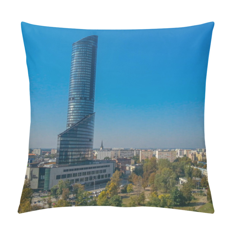 Personality  Wroclaw September 30 2017 Sky Tower At Sunny Morning Pillow Covers