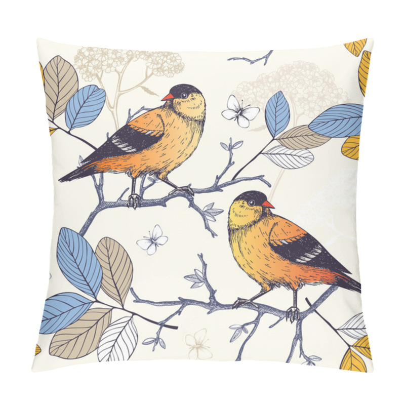 Personality  Seamless Pattern With Birds Pillow Covers