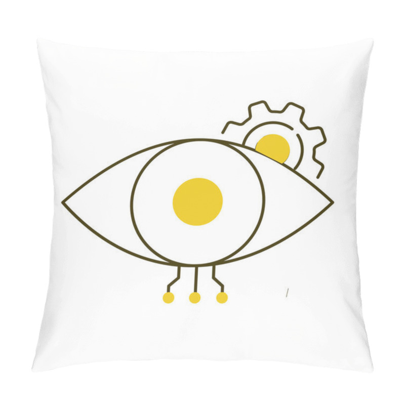 Personality  AI Image Recognition Vision Eye Vector Icon Design, Digital Eye, Visual, Technology, Visual Analysis, Machine Learning Pillow Covers