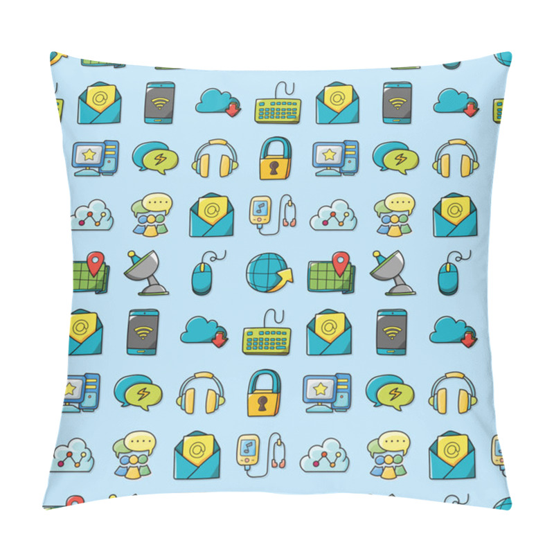 Personality  Internet And Media Icons Set,eps10 Pillow Covers