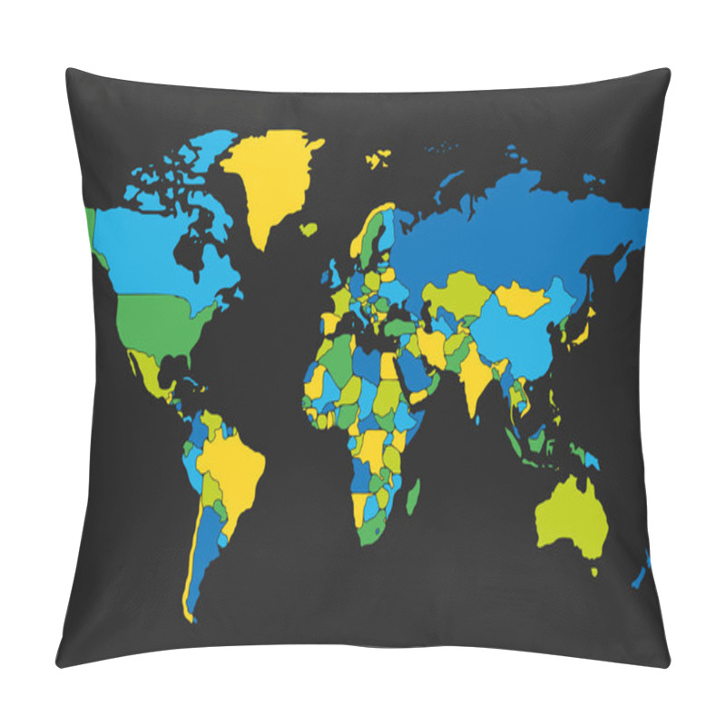 Personality  Minimalist World Map With Rounded Borders Pillow Covers