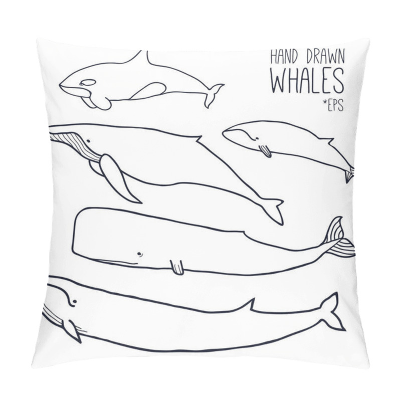 Personality  Hand Drawn Whales Set Pillow Covers