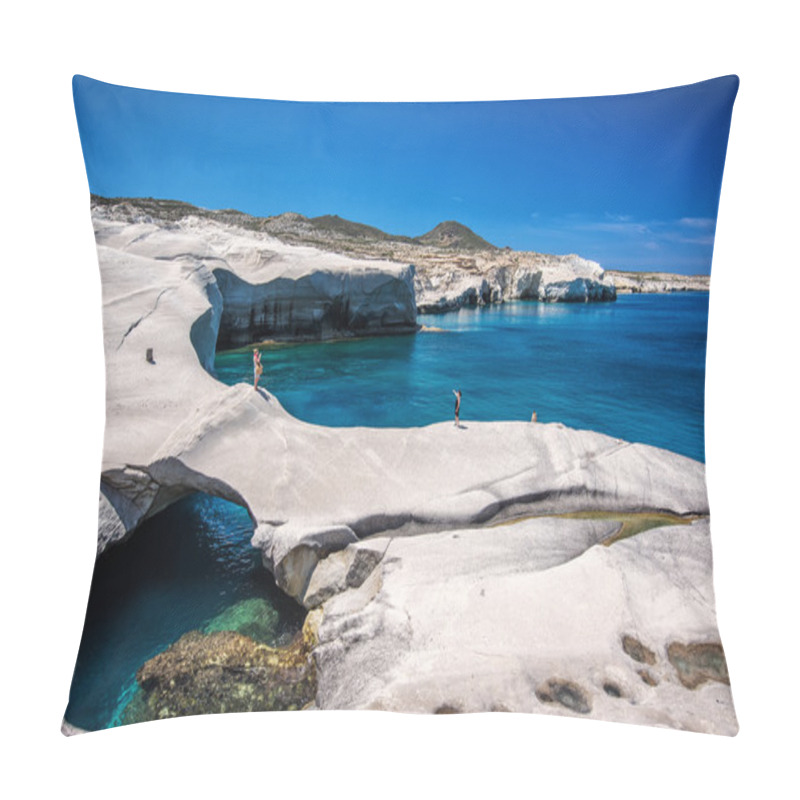 Personality  Sarakiniko Beach At The Island Of Milos In Greece Pillow Covers