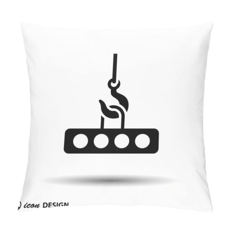 Personality  Pictograph Of Crane Hook Icon Pillow Covers