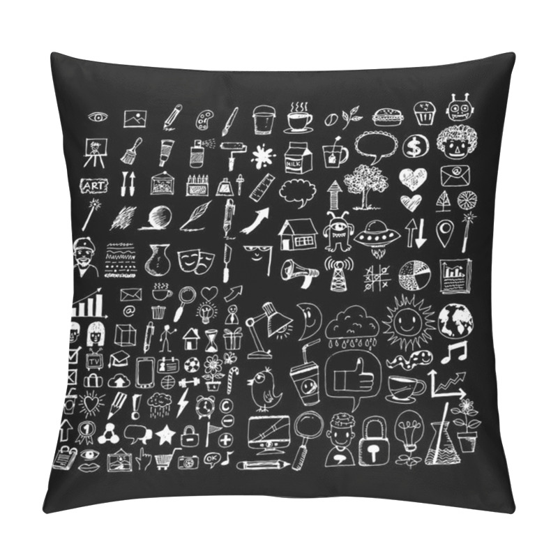 Personality  Hand Draw Doodle Icon Pillow Covers