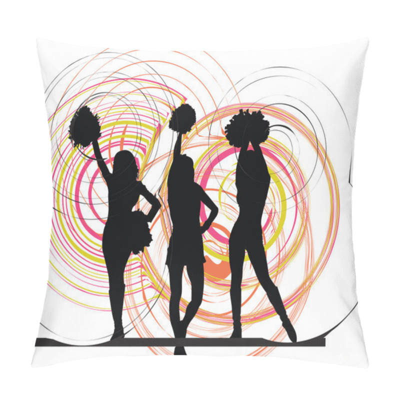 Personality  Cheerleaders. Vector Illustration Pillow Covers