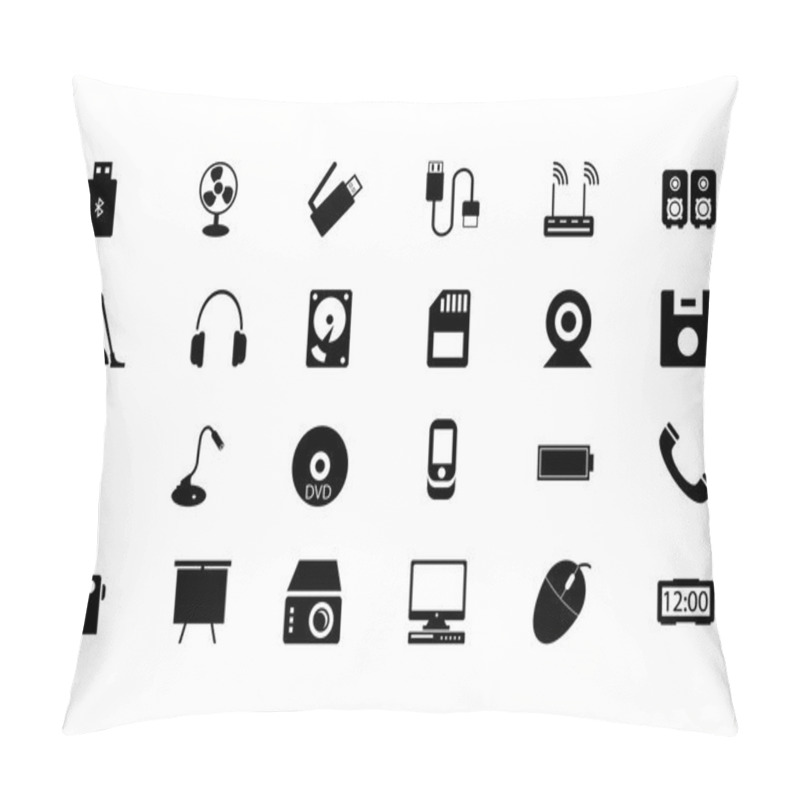 Personality  Electronics Vector Solid Icons 2 Pillow Covers