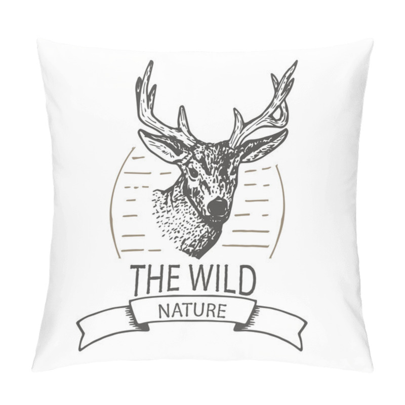 Personality  Mountain Elk Vector Illustration Pillow Covers