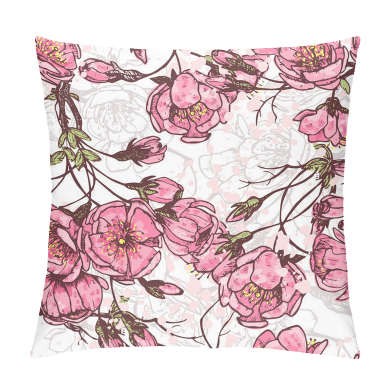 Personality  Sakura Seamless Pattern Pillow Covers