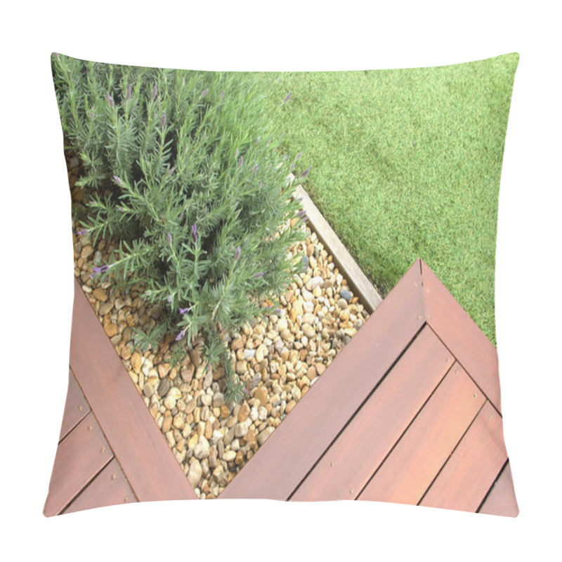 Personality  Combinations Of Plants, Decking, Plants And Pebble Pillow Covers