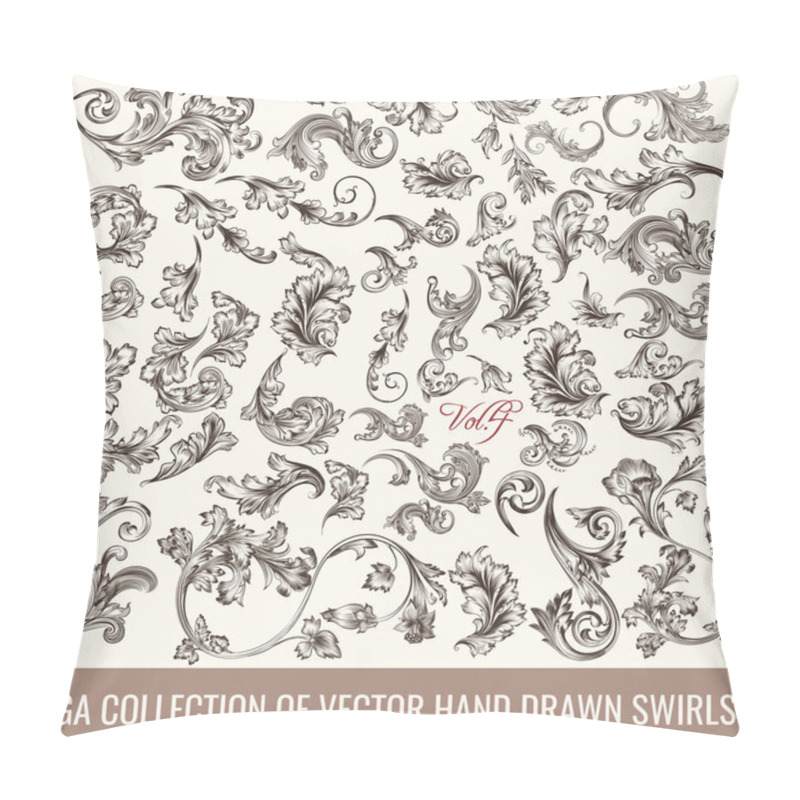 Personality  Collection Of Vector Hand Drawn Flourishes In Engraved Style. Me Pillow Covers