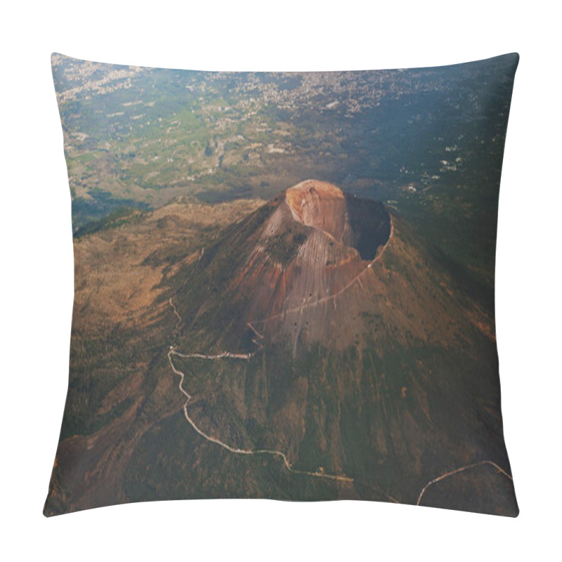 Personality  Italian Vesuvius Volcano From The Air. Pillow Covers