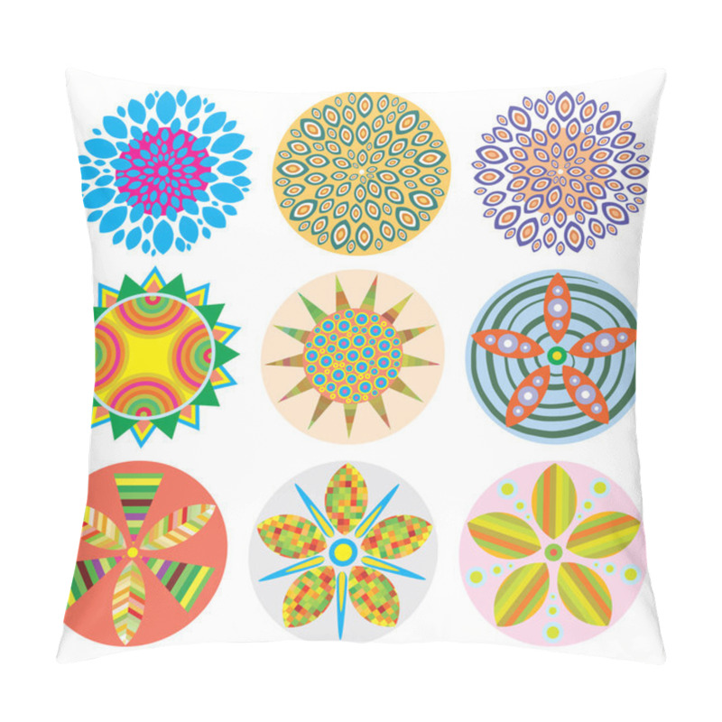 Personality  Flower Icons Set For Pattern Isolated On White Background, Vector Flower Logo Icon Collection Pillow Covers