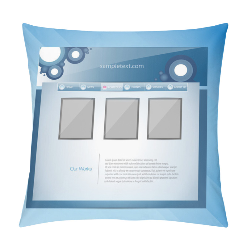 Personality  Web Site Design Template, Vector. Pillow Covers