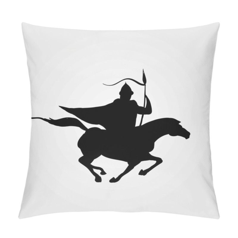 Personality  Mounted Warrior Vector Symbol Pillow Covers