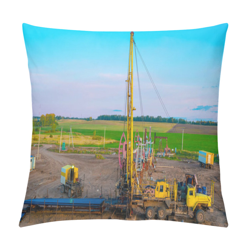 Personality  Special Equipment For Drilling An Oil Well In An Oil Field. Workover Rig Working On A Previously Drilled Well Trying To Restore Production Through Repair Pillow Covers