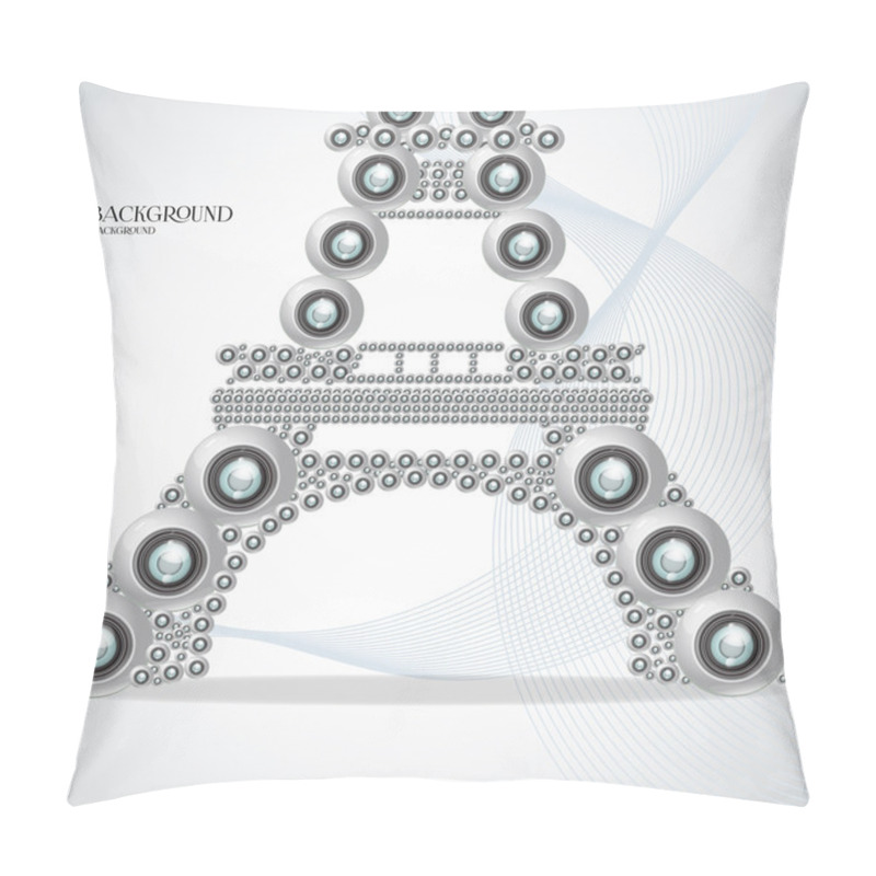 Personality  White Eiffel Tower Made From Webcam. Vector Illustration Pillow Covers