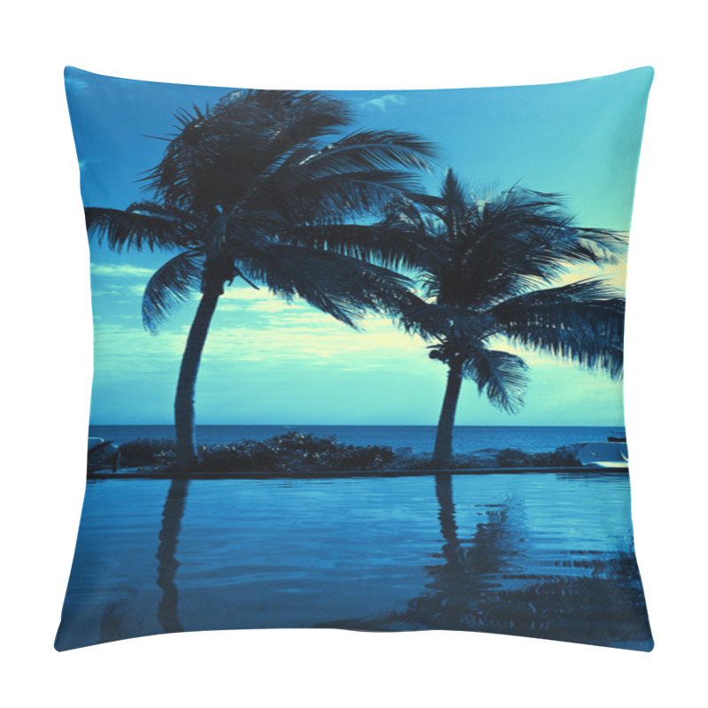 Personality  Coconut Tree Silhouette On The Beach Pillow Covers